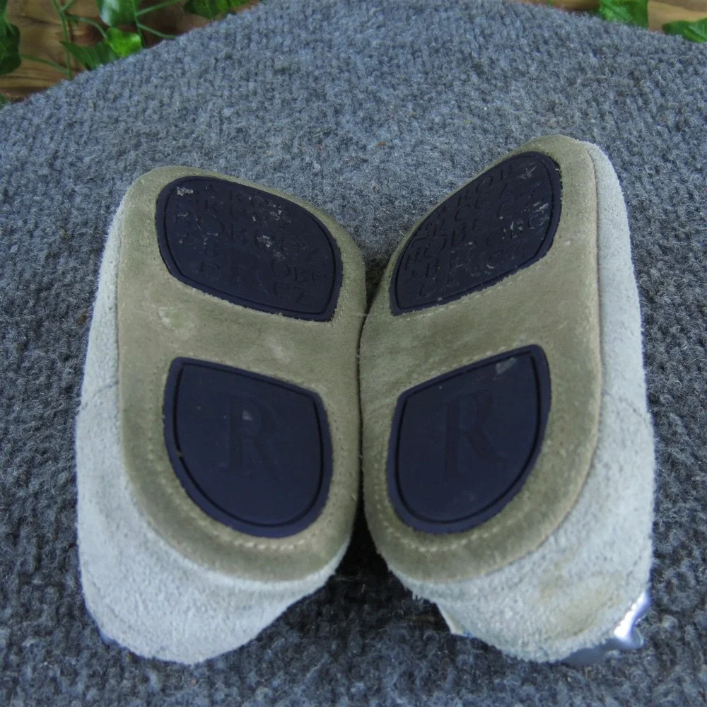 Robeez Girls Crib ‎ Sz T 5 Medium Gray Leather Hook & Loop